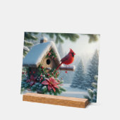 冬の（鳥）ショウジョウコウカンチョウオンフェスティバルバードハウス アクリルサイン (傾斜)