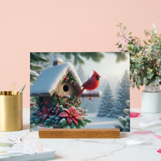 冬の（鳥）ショウジョウコウカンチョウオンフェスティバルバードハウス アクリルサイン (ウェディング)