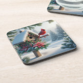 冬の(鳥)ショウジョウコウカンチョウオンフェスティバルバードハウス コースター (左側)