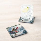 冬の(鳥)ショウジョウコウカンチョウオンフェスティバルバードハウス コースター (右側)