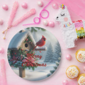 冬の（鳥）ショウジョウコウカンチョウオンフェスティバルバードハウス ペーパープレート (パーティー)