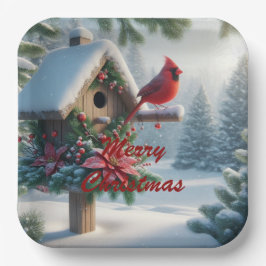 冬の（鳥）ショウジョウコウカンチョウオンフェスティバルバードハウス ペーパープレート