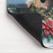 冬の（鳥）ショウジョウコウカンチョウオンフェスティバルバードハウス マウスパッド (コーナー)