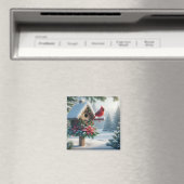 冬の（鳥）ショウジョウコウカンチョウオンフェスティバルバードハウス マグネット (インサイチュ (食洗機))