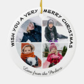 冬の（鳥）ショウジョウコウカンチョウクリスマス |コラージュカスタムフォト セラミックオーナメント (裏面)