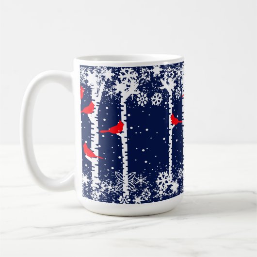冬の（鳥）ショウジョウコウカンチョウシーン コーヒーマグカップ (左)
