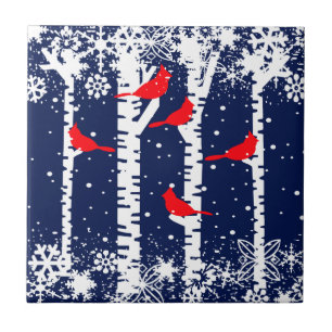 冬の(鳥)ショウジョウコウカンチョウシーン タイル