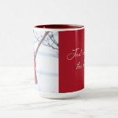 冬の(鳥)ショウジョウコウカンチョウバードウォッチングコーヒーマグ マグカップ (中央)