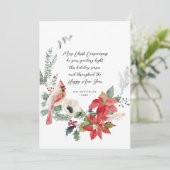 冬の(鳥)ショウジョウコウカンチョウレッドポインセティアスグリーンリーリース シーズンカード (スタンド正面)