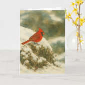 冬の(鳥)ショウジョウコウカンチョウ水カラー_1 カード (黄色い花)