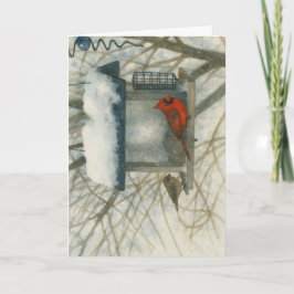 冬の（鳥）ショウジョウコウカンチョウ水カラー_2 カード