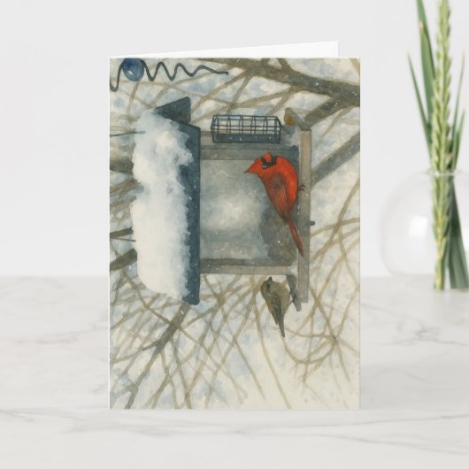 冬の（鳥）ショウジョウコウカンチョウ水カラー_2 カード (正面)