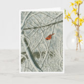 冬の（鳥）ショウジョウコウカンチョウ水カラー_3 カード (黄色い花)