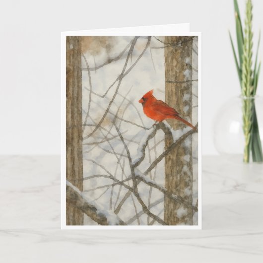 冬の(鳥)ショウジョウコウカンチョウ水カラー_4 カード (正面)