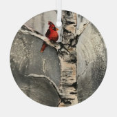 冬の(鳥)ショウジョウコウカンチョウ ガラスオーナメント (裏面)