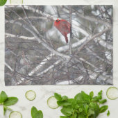 冬の（鳥）ショウジョウコウカンチョウ キッチンタオル (折り畳み)