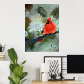 冬の（鳥）ショウジョウコウカンチョウ ポスター (ホームオフィス)