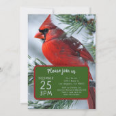 冬の（鳥）ショウジョウコウカンチョウRIPメモリアル結婚クリスマス 招待状 (裏面)