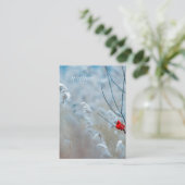 冬の(鳥)ショウジョウコウカンチョウRSVPポストカード エンクロージャーカード (スタンド正面)