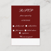 冬の(鳥)ショウジョウコウカンチョウRSVPポストカード エンクロージャーカード (裏面)