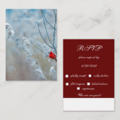 冬の(鳥)ショウジョウコウカンチョウRSVPポストカード エンクロージャーカード (正面/裏面)