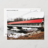 冬のAshuelotの屋根付橋 ポストカード (正面/裏面)