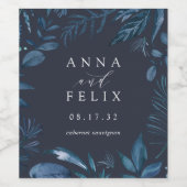 冬のAzure |パーソナライズされた結婚s ワインラベル (シングルラベル)