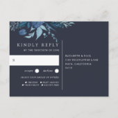 冬のAzure |植物性食事の選択ウェディングRSVP インビテーションポストカード (裏面)