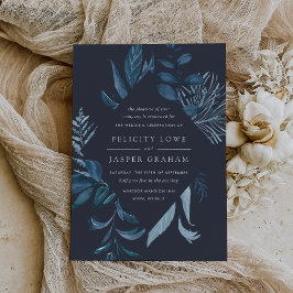 冬のAzure |青い水色の葉結婚の色 招待状