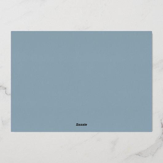 冬のAzure | Blue Botanical 結婚's 箔招待状 (裏面)