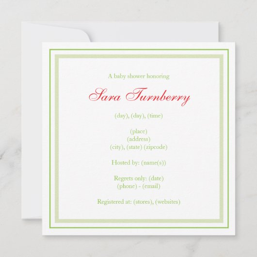 冬のClothesline | NeutralBabyのシャワーの招待状 招待状 (裏面)