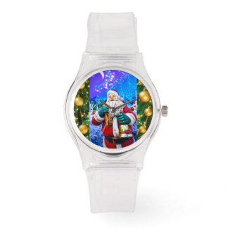 冬のeWatchで赤いクリスマスサンタクロース 腕時計
