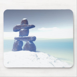 冬のinukshukのマウスパッド マウスパッド