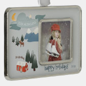 冬のJoy⎢のパーソナライズな写真のオーナメント シルバープレートフレームオーナメント (右)