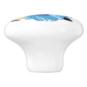 冬のKokeshiの人形-かわいく日本のな芸者女の子 セラミックノブ (側面)