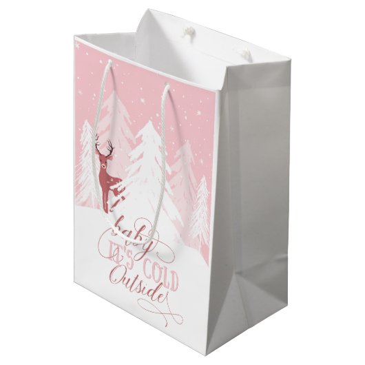 冬のOnederlandのベビーそれは冷たい外のギフトバッグです ミディアムペーパーバッグ (正面アングル)