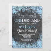 冬のOnederlandの男の子の第1誕生日の招待状 招待状 (正面)