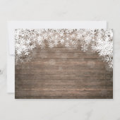 冬のOnederlandの素朴な男の子の第1誕生日の写真 招待状 (裏面)