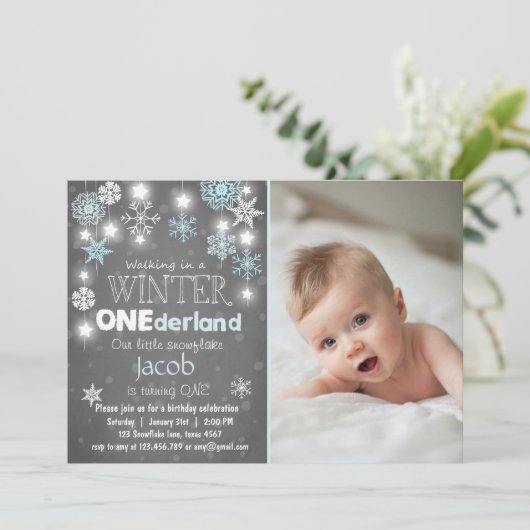 冬のOnederlandの誕生会の招待の警官 招待状 (スタンド正面)