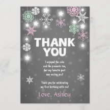 冬のONEderlandの誕生日のサンキューカードのピンク