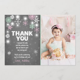 冬のONEderlandの誕生日のサンキューカードの女の子 サンキューカード