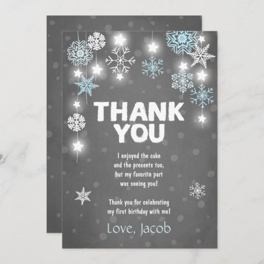 冬のONEderlandの誕生日のサンキューカードの警官 サンキューカード (正面/裏面)