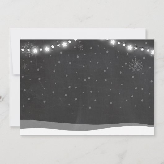 冬のONEderlandの誕生日のパーティの招待状の青 招待状 (裏面)