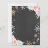 冬のONEderlandの誕生日の招待状のピンクの金ゴールド 招待状 (裏面)