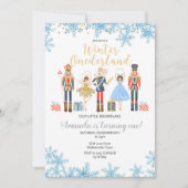 冬のONEderlandの雪の誕生日のくるみ割り 招待状 (正面)