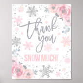 冬のONEderlandパーティーありがとう雪の多くのサイン ポスター (正面)