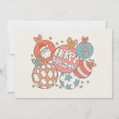 冬のONEderlandレトロクリスマス誕生日写真 招待状 (裏面)