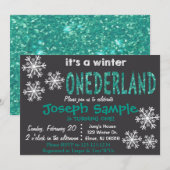 冬のONEderland招待状。黒板。 招待状 (正面/裏面)