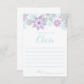 冬のOnederland時間カプセルノートカード紫 エンクロージャーカード (正面/裏面)