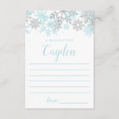 冬のOnederland時間カプセルメッセージブルーシルバー エンクロージャーカード (正面)